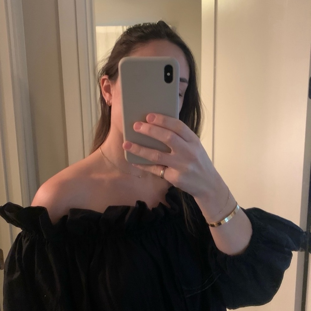 Zara Black Off-Shoulder Maxi Dress
